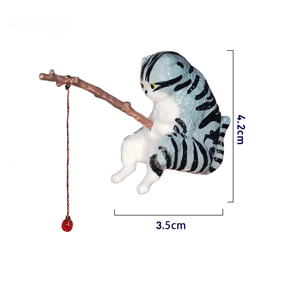 Fishing Cat Aquarium Decoration Ornament
