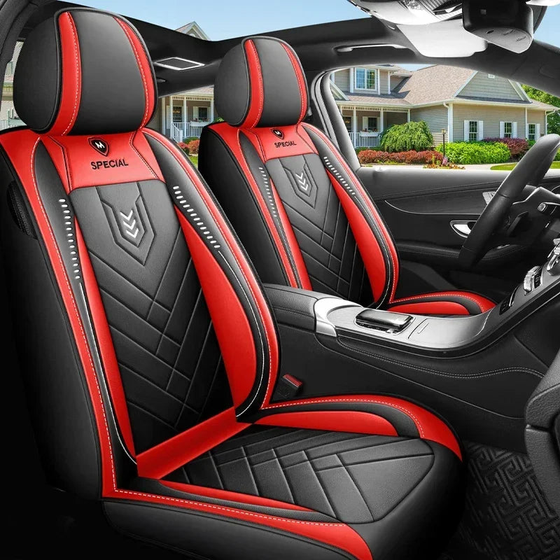 Full Leather Car Seat Cover — All-Season Universal Fit for Driver & Passenger