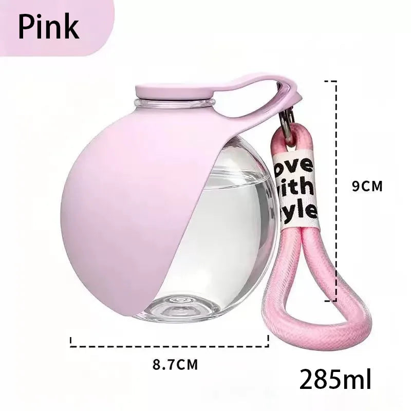 2-in-1 Stainless Steel Dog Water Bottle with Removable Silicone Bowl — 285ml