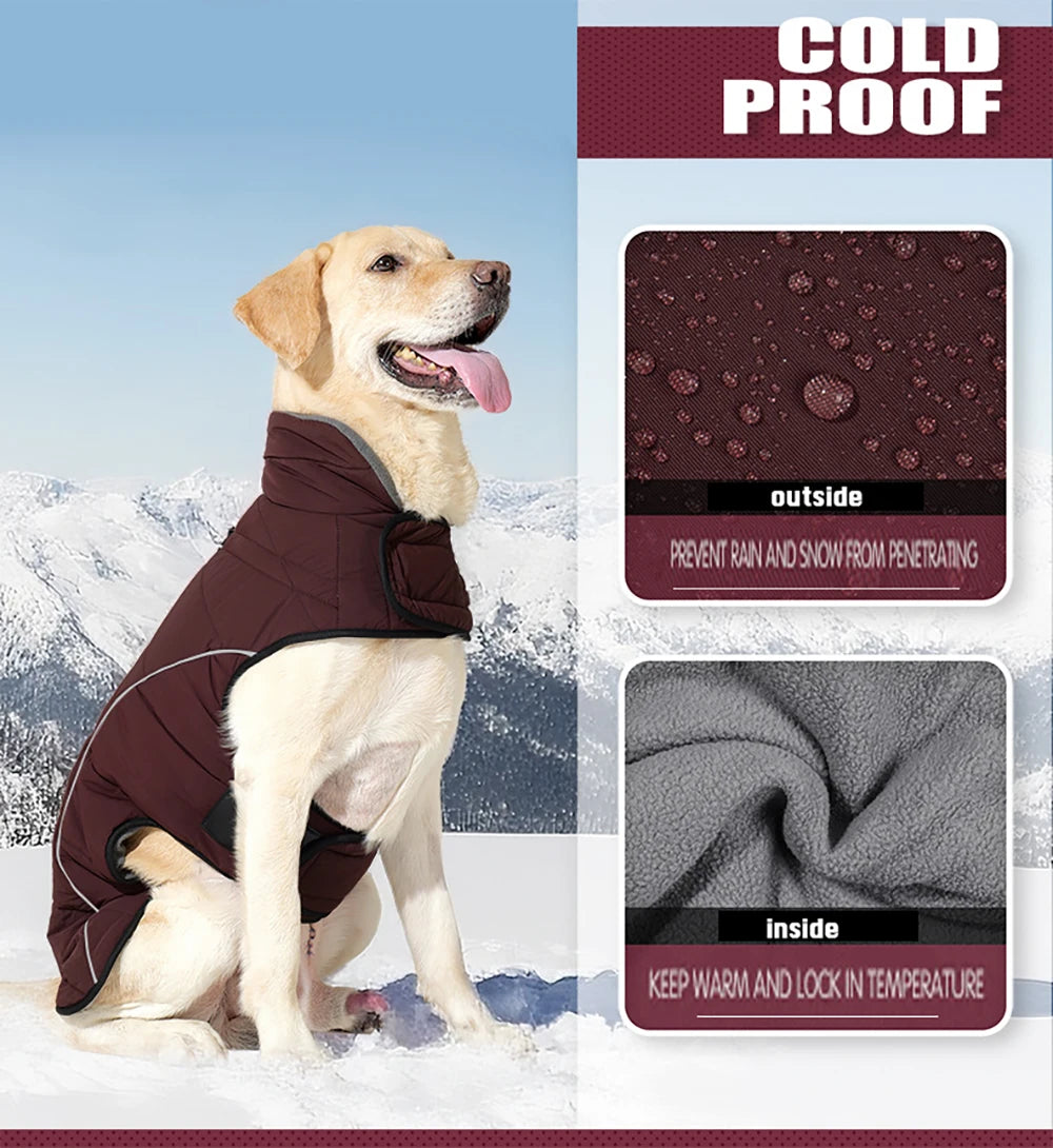 Waterproof Reflective Dog Jacket for Large Dogs