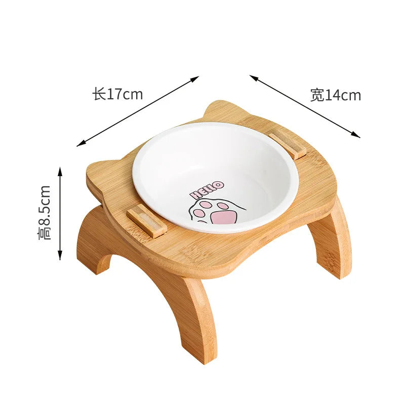 Gamelles surélevées pour chats - Gamelles surélevées en bambou pour chats et petits chiens