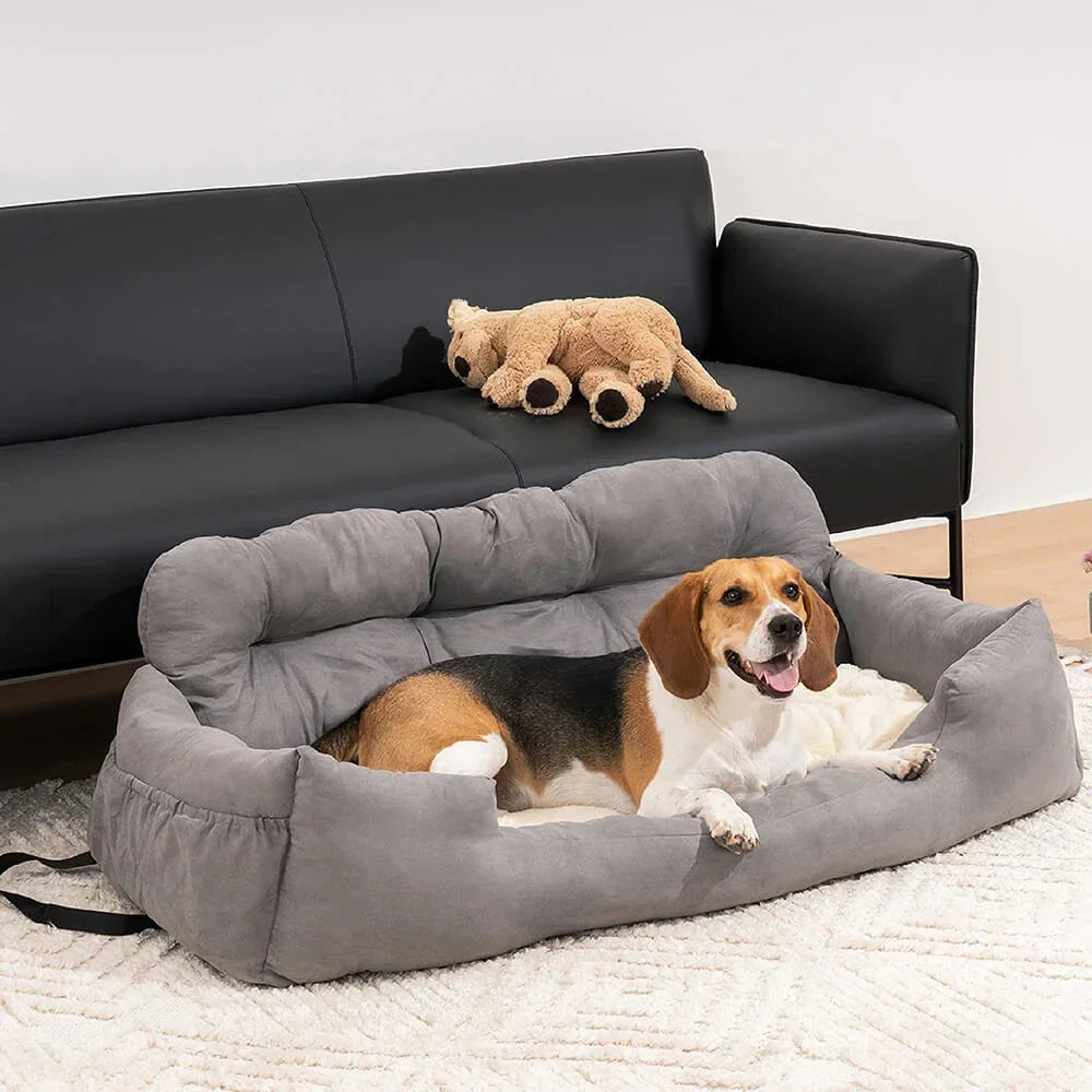 Rear Seat Dog Travel Bed with Removable Cover