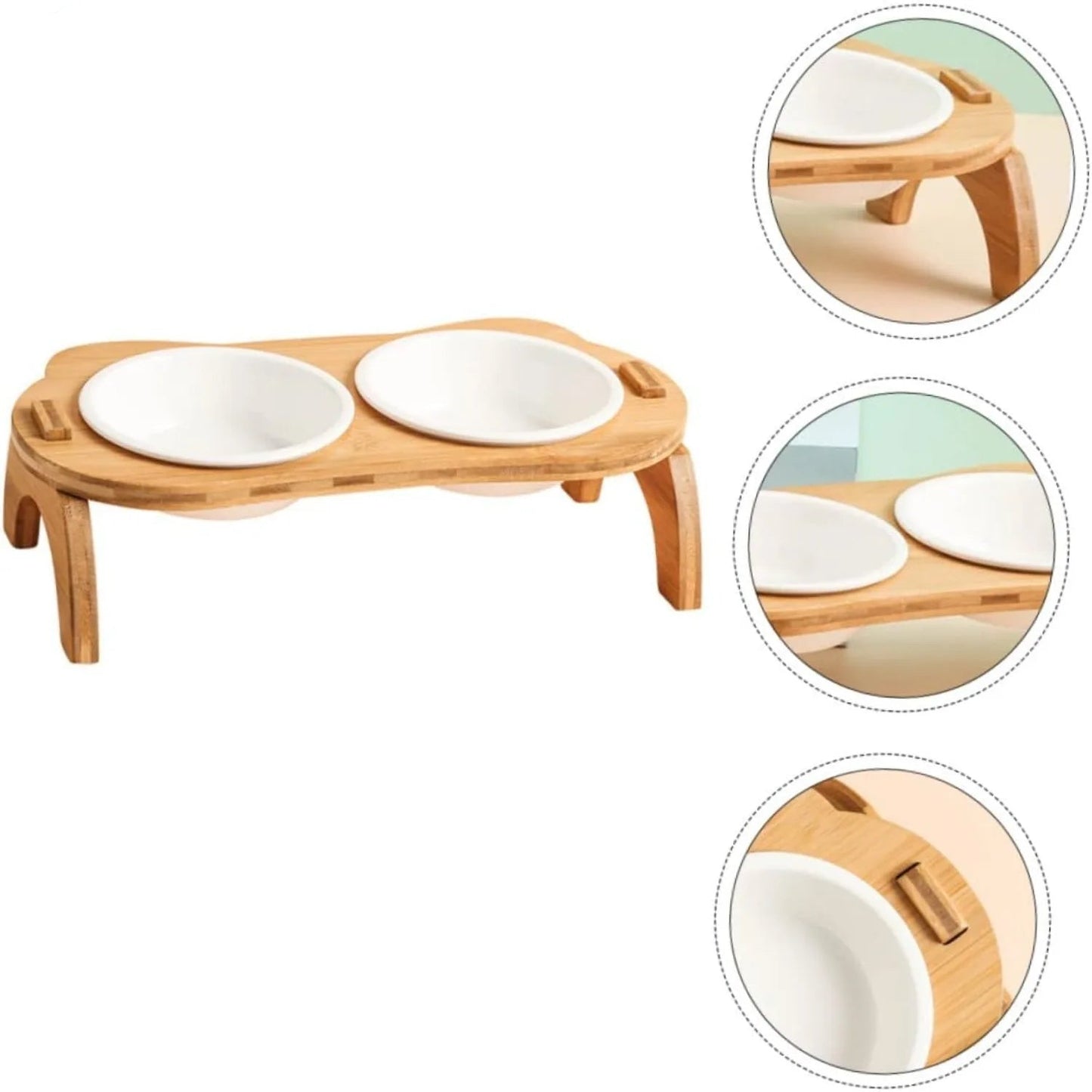 Raised Cat Bowl Set with Tilted Stand