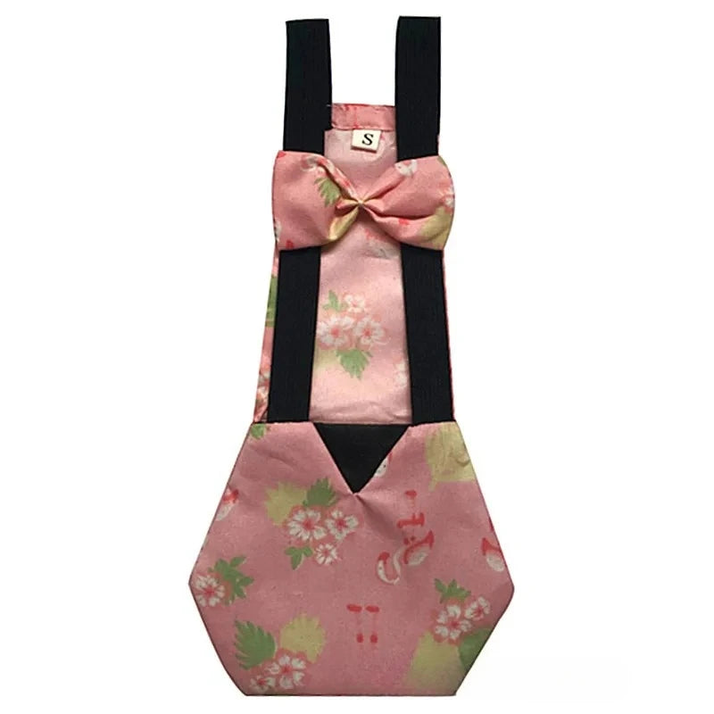 Washable Duck & Chicken Diaper Flight Suit with Bowknot – S, M, L