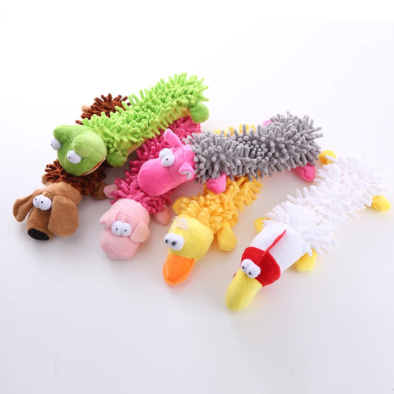 Squeaky Plush Dog Toy – Soft Fleece Chew & Teeth Grinding Toy