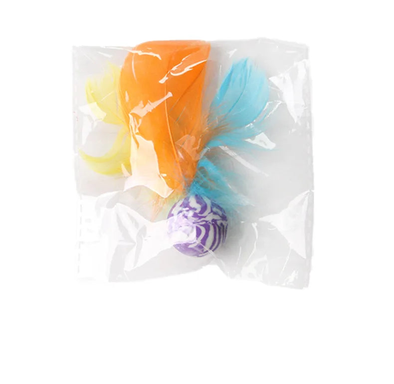Interactive Feather Ball Cat Toy Set