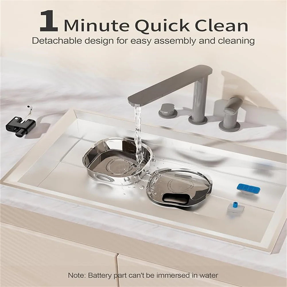 Fontaine à eau pour chat 3.2L 5V USB Recharge avec capteur automatique en acier inoxydable pour chats et chiens, bols multiples pour animaux de compagnie