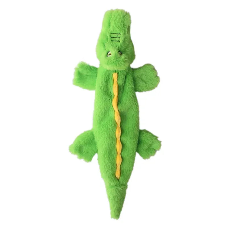 Jouet pour chien en peluche crocodile couineur avec papier froissé