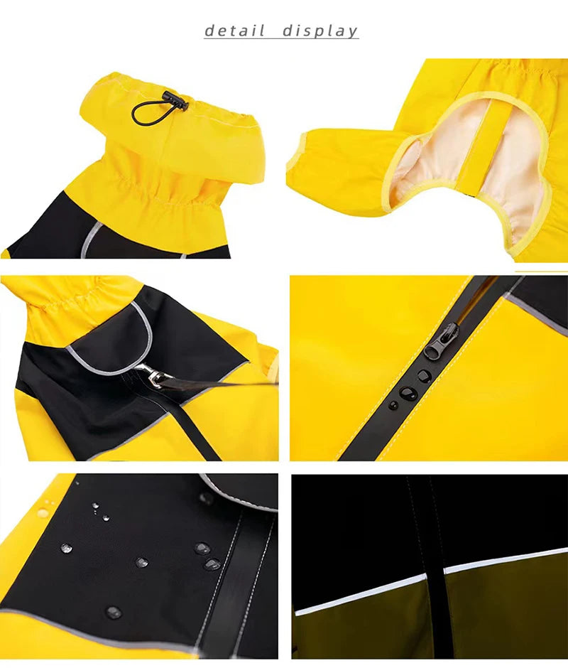 Waterproof Reflective Dog Raincoat Jumpsuit