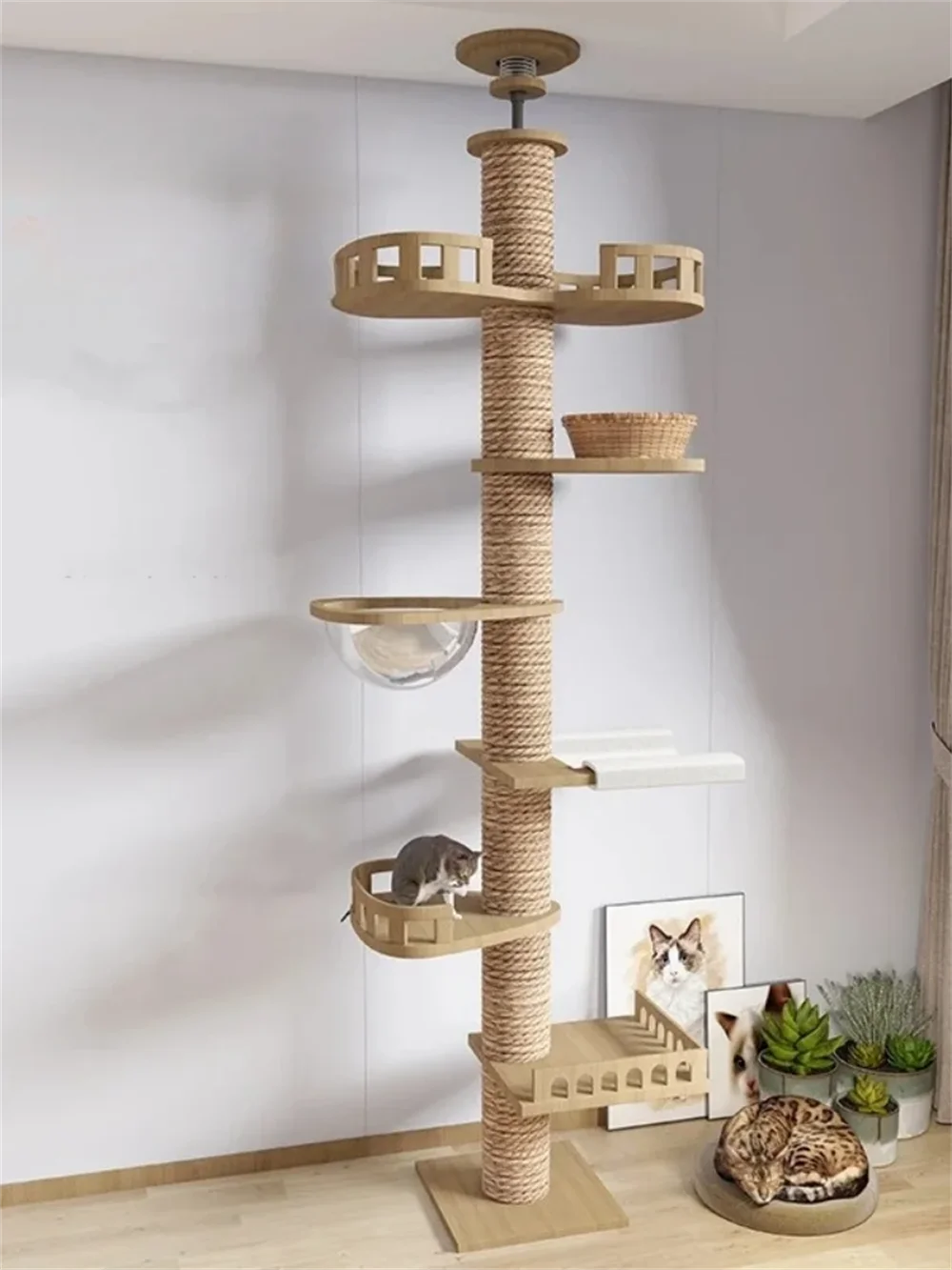 Adjustable Floor-to-Ceiling Cat Tree
