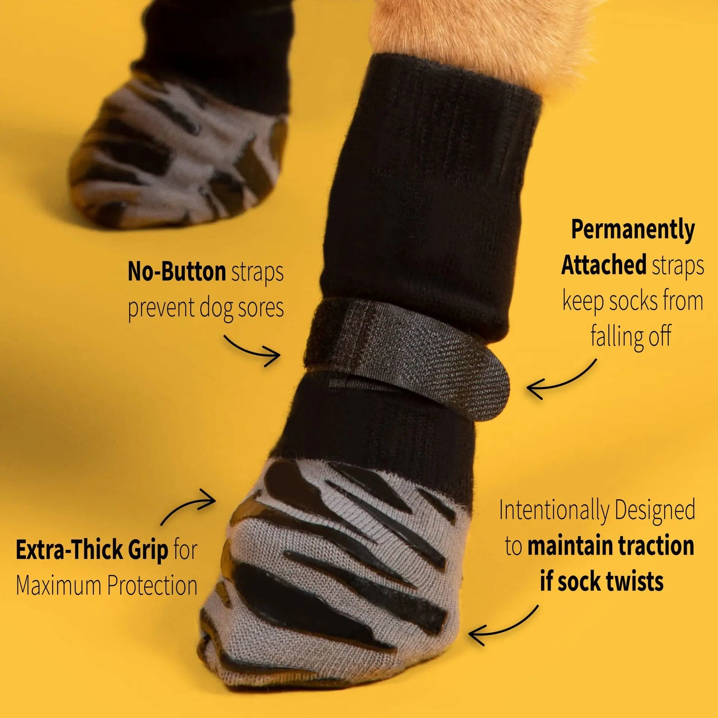 Anti-Slip Knitted Dog Socks with Paw Grip – Pack of 4