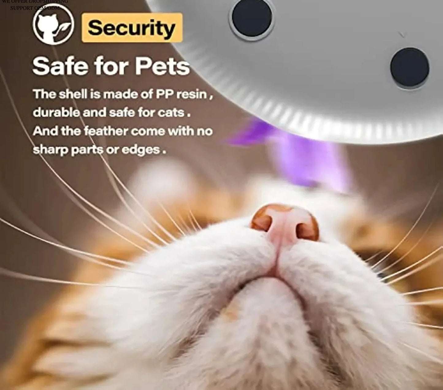 Jouet interactif pour chat 4 en 1, rechargeable par USB, avec plumeau et balle