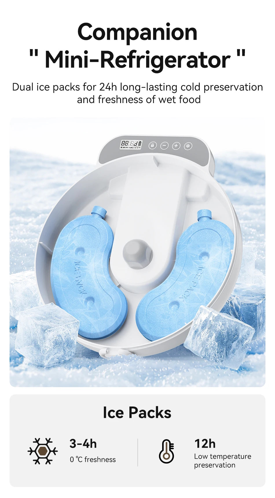 Distributeur Automatique de Croquettes 4 Repas - Distributeur Intelligent Nourriture Sèche et Humide pour Chats et Chiens