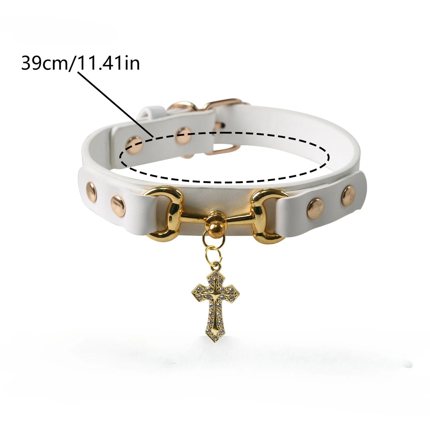 Heart Print Leather Collar for Small Dogs & Cats