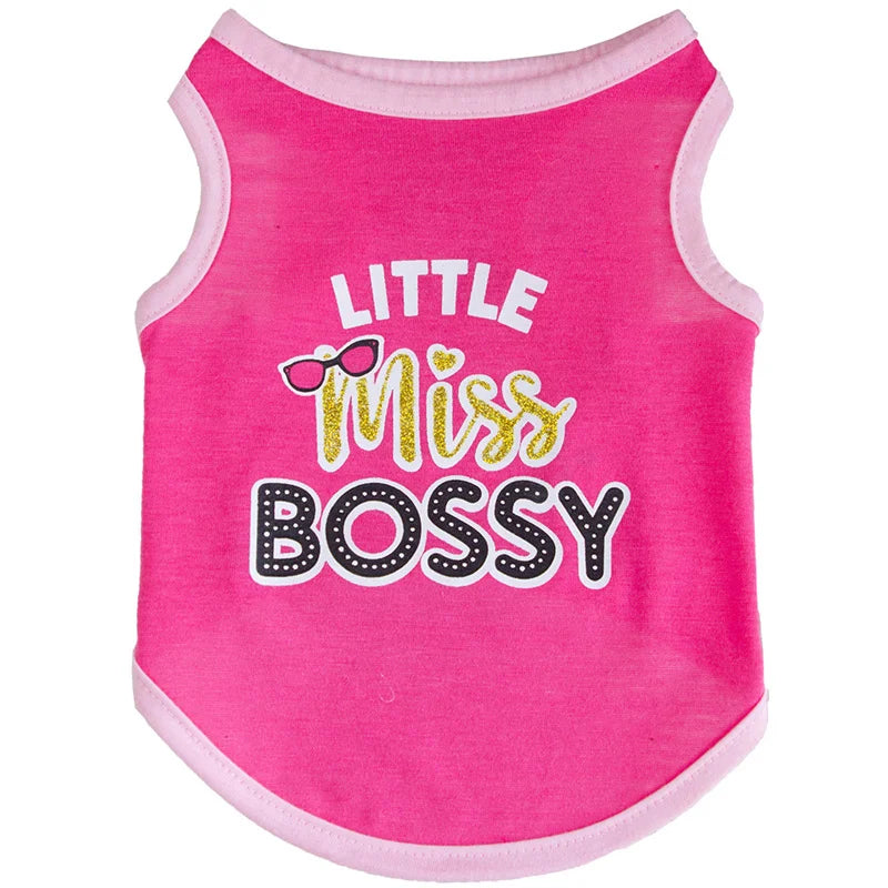Letter Print Sleeveless Vest for Small Dogs