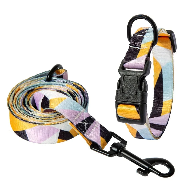 Bohemian Style Dog Collar & Leash Set – Adjustable for Small, Medium & Large Dogs