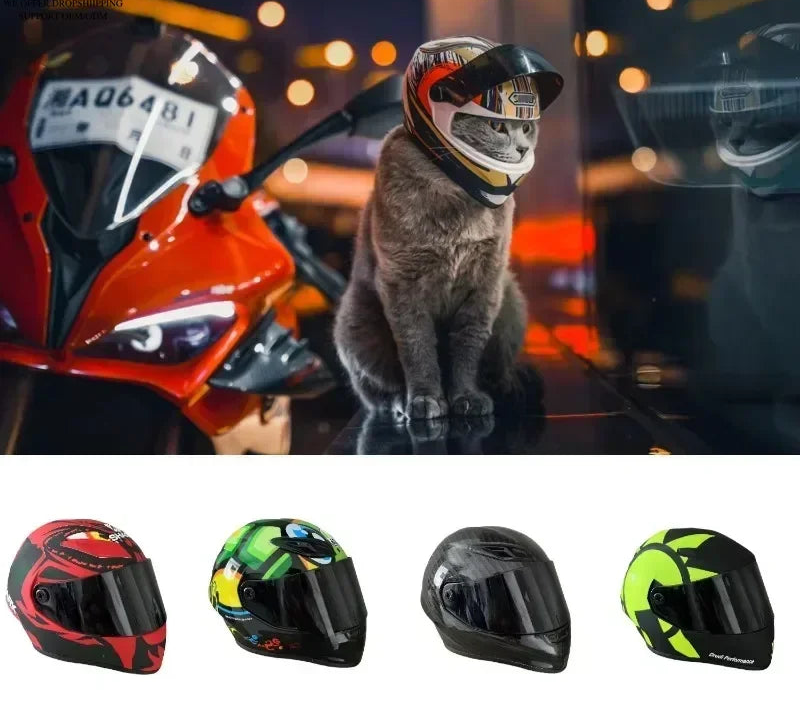 Full Face Pet Motorcycle Helmet for Cats & Small Dogs