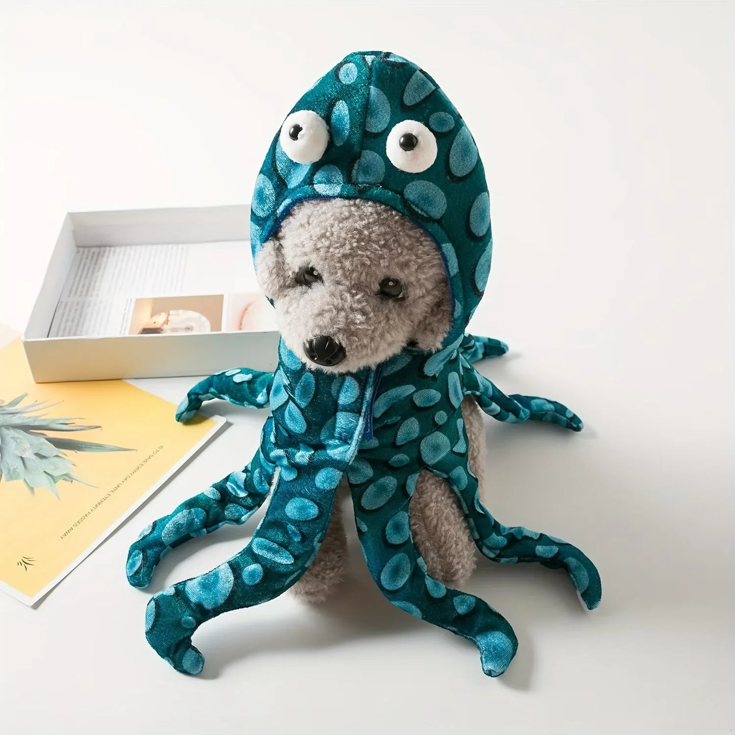 Octopus Hoodie Costume for Small Dogs & Cats — Warm Pajamas for Halloween & Christmas