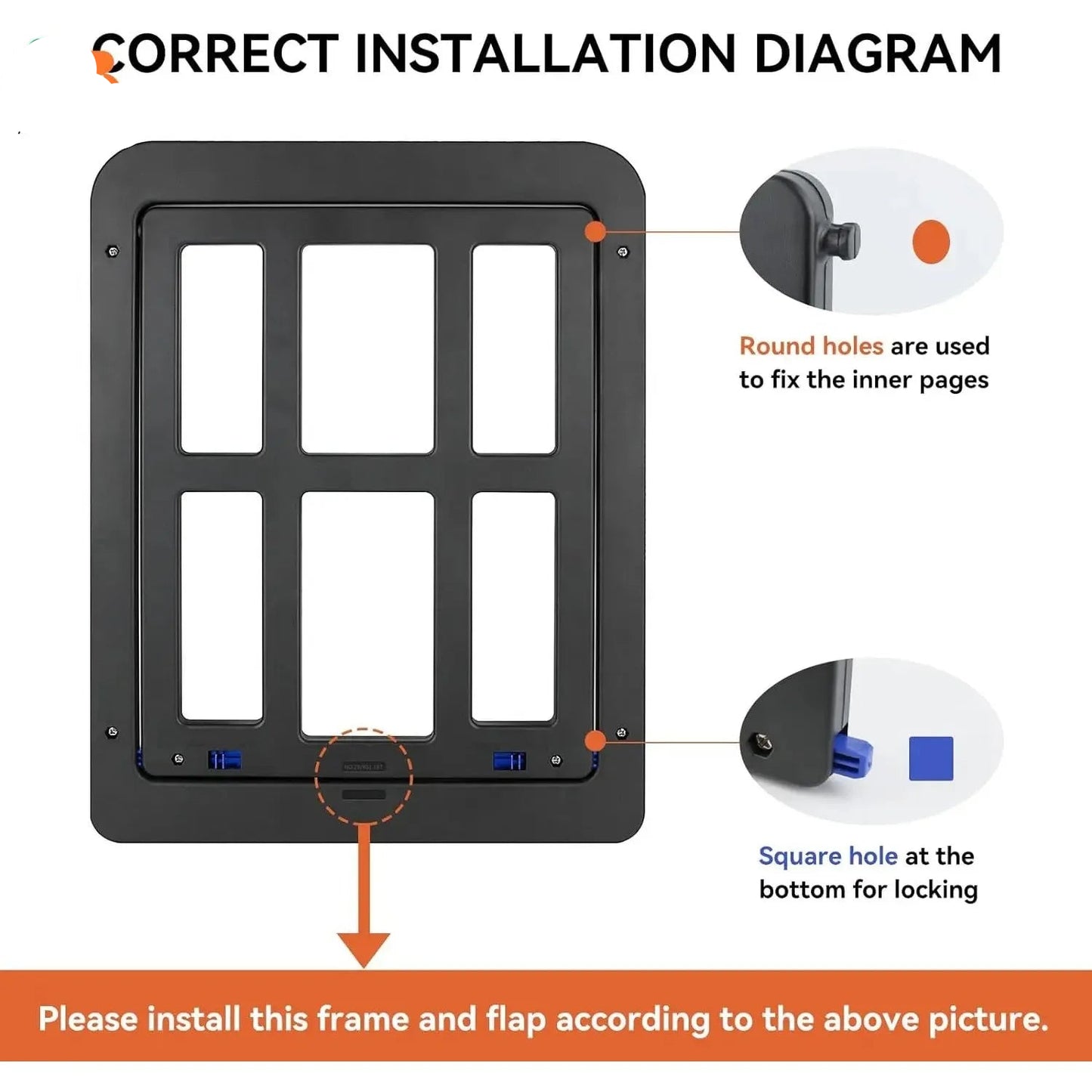 Dog Door for Sliding Screen - 11"x13" Lockable Magnetic Pet Door