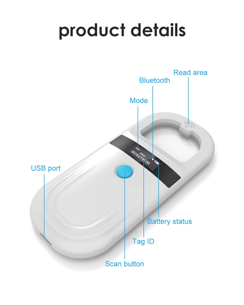 Handheld Pet Microchip Scanner & RFID Reader