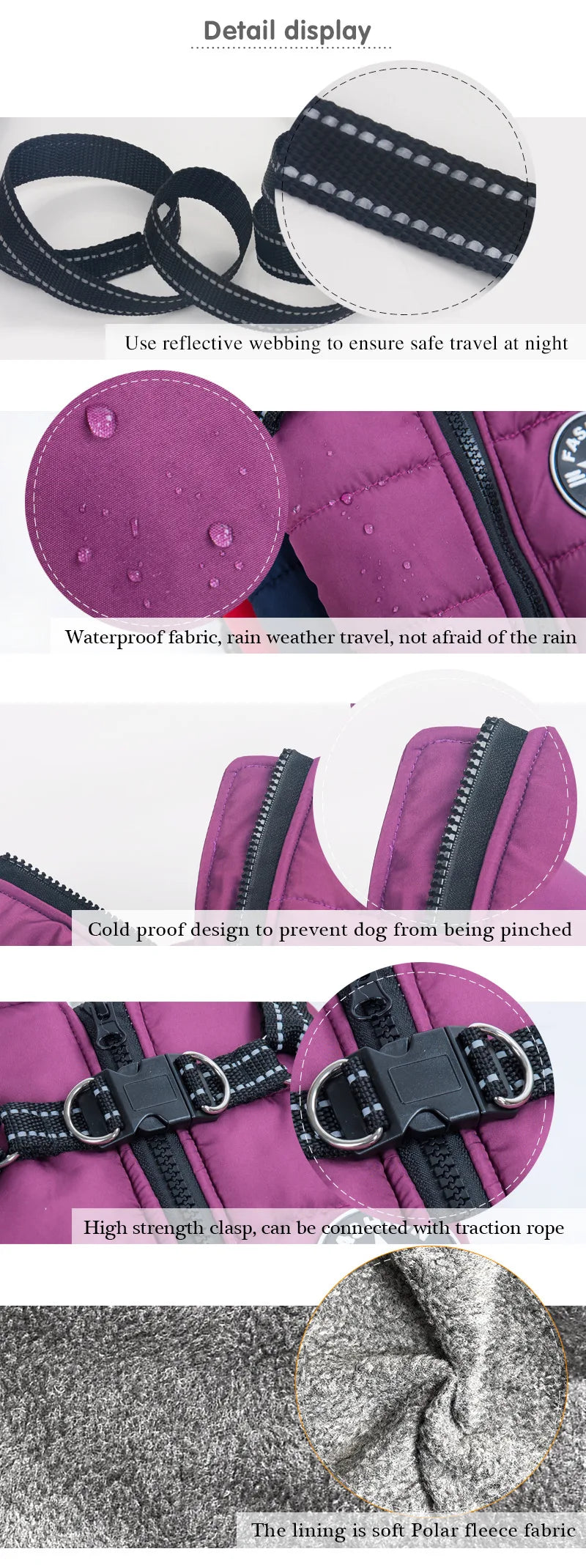 Veste imperméable pour chien avec harnais
