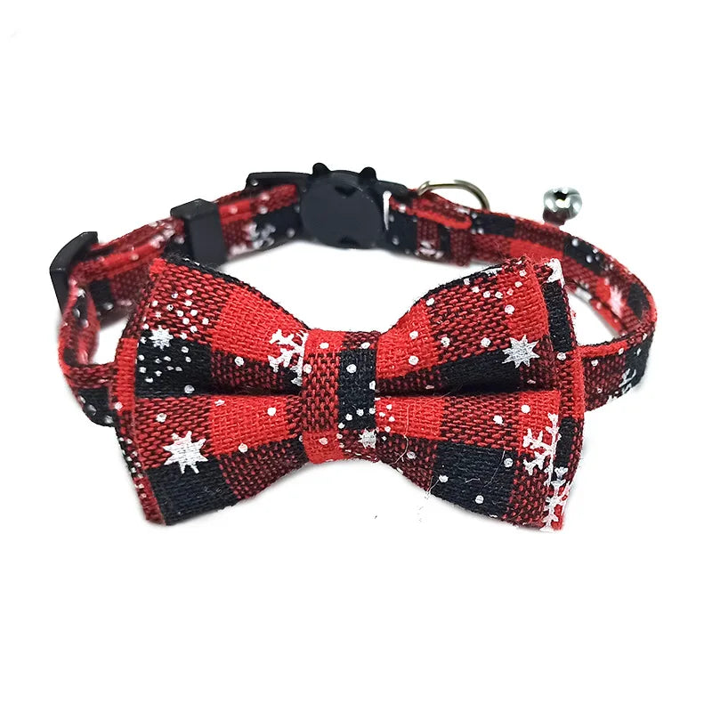 Collier pour chat sécurisé avec nœud papillon et clochette - Motif écossais