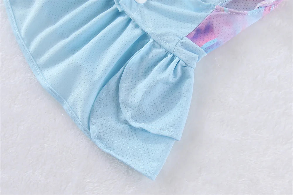 Robe et jupe rafraîchissantes en soie glacée pour petits chiens et chats