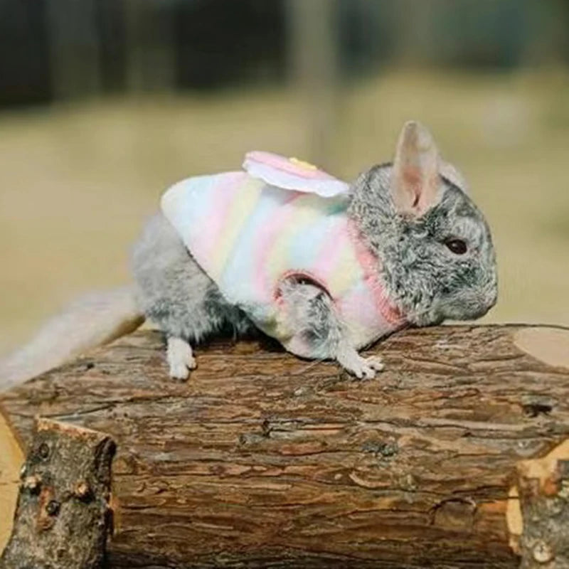 Cartoon Print Plush Vest for Small Animals & Kittens