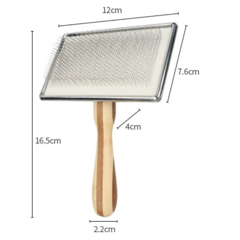 Bamboo Handle Stainless Steel Pet Grooming Comb for Dogs & Cats