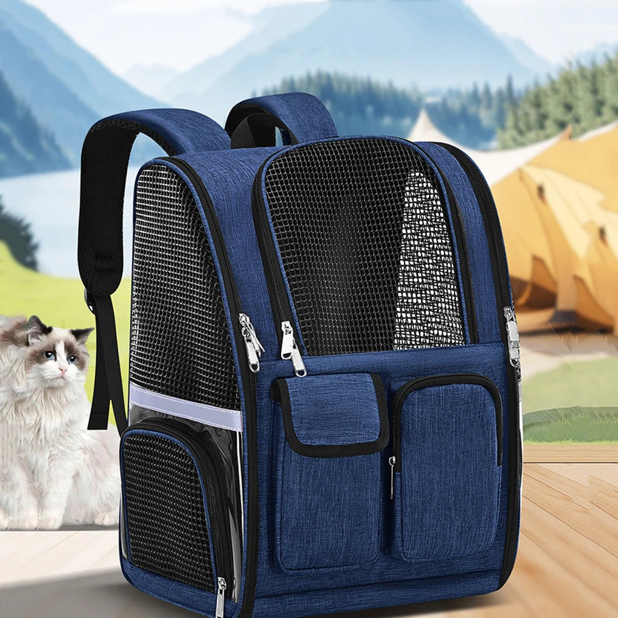 Foldable Mesh Pet Carrier Backpack
