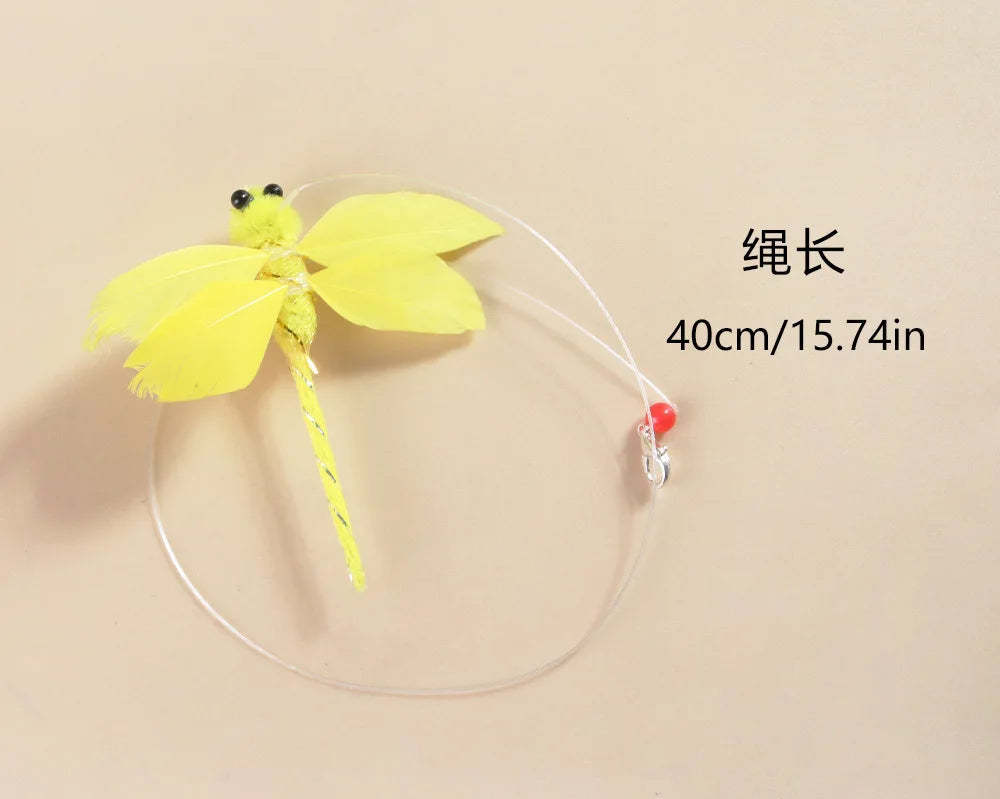 Hands-Free Butterfly Cat Wand Toy with Suction Cup & Bell