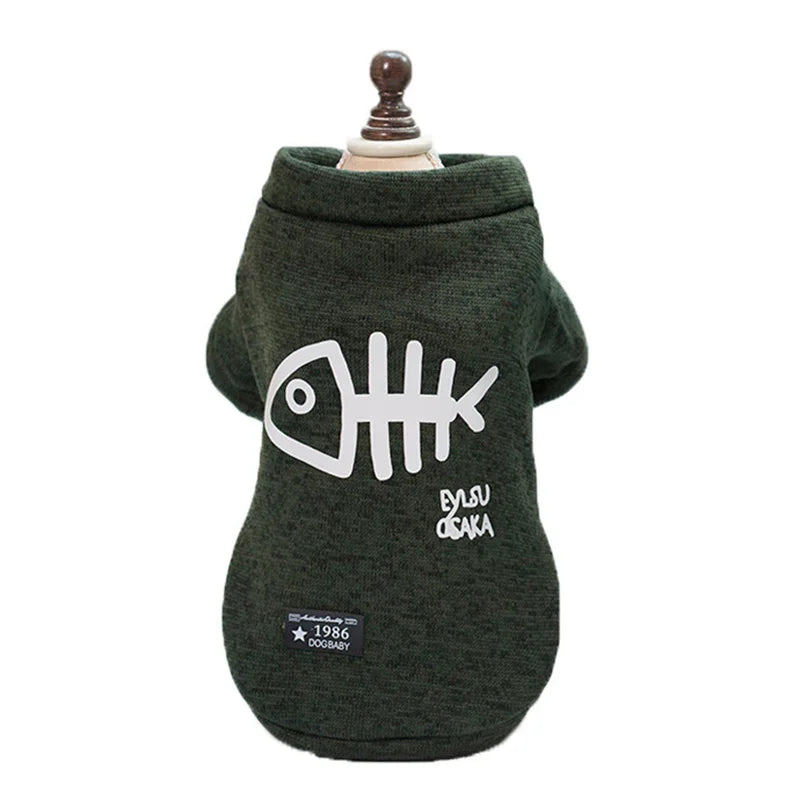 Fish Bone Print Pet Jumper