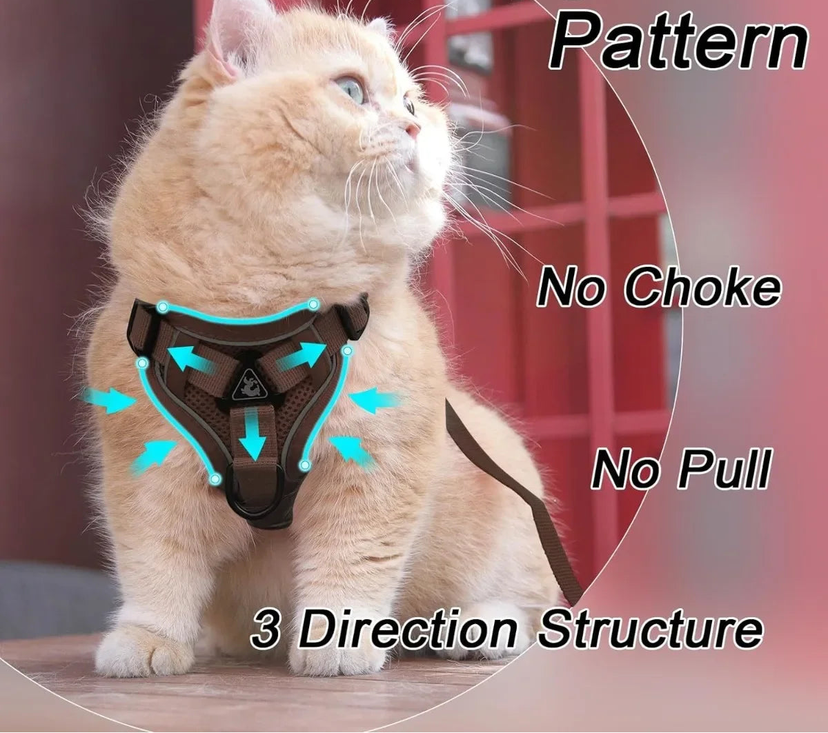 Adjustable Cat Vest Harness and Leash Set - Reflective Trim for All Sizes