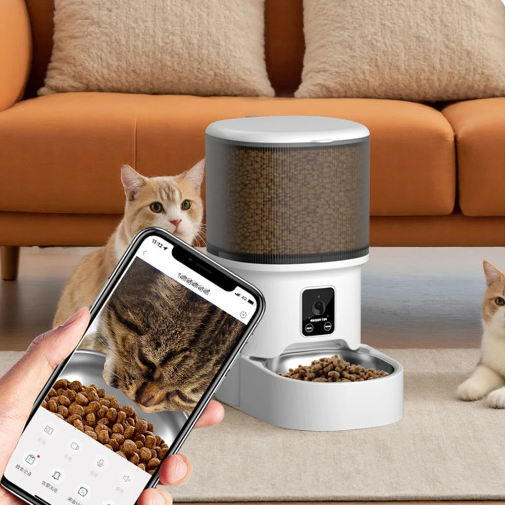 Smart WiFi Pet Feeder with Video Camera and Water Fountain