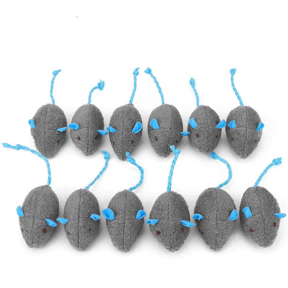 Catnip Plush Mouse Cat Toys — 12 Pack