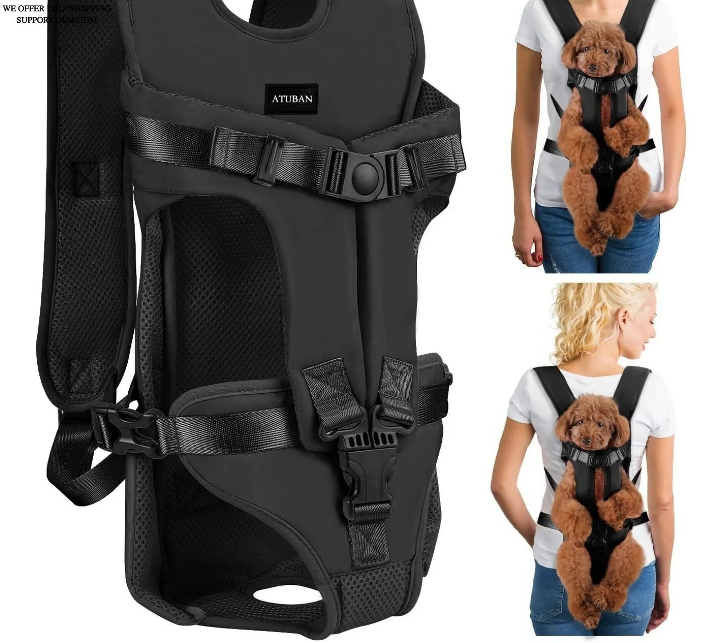 Hands-Free Dog Front Carrier Backpack for Hiking & Cycling