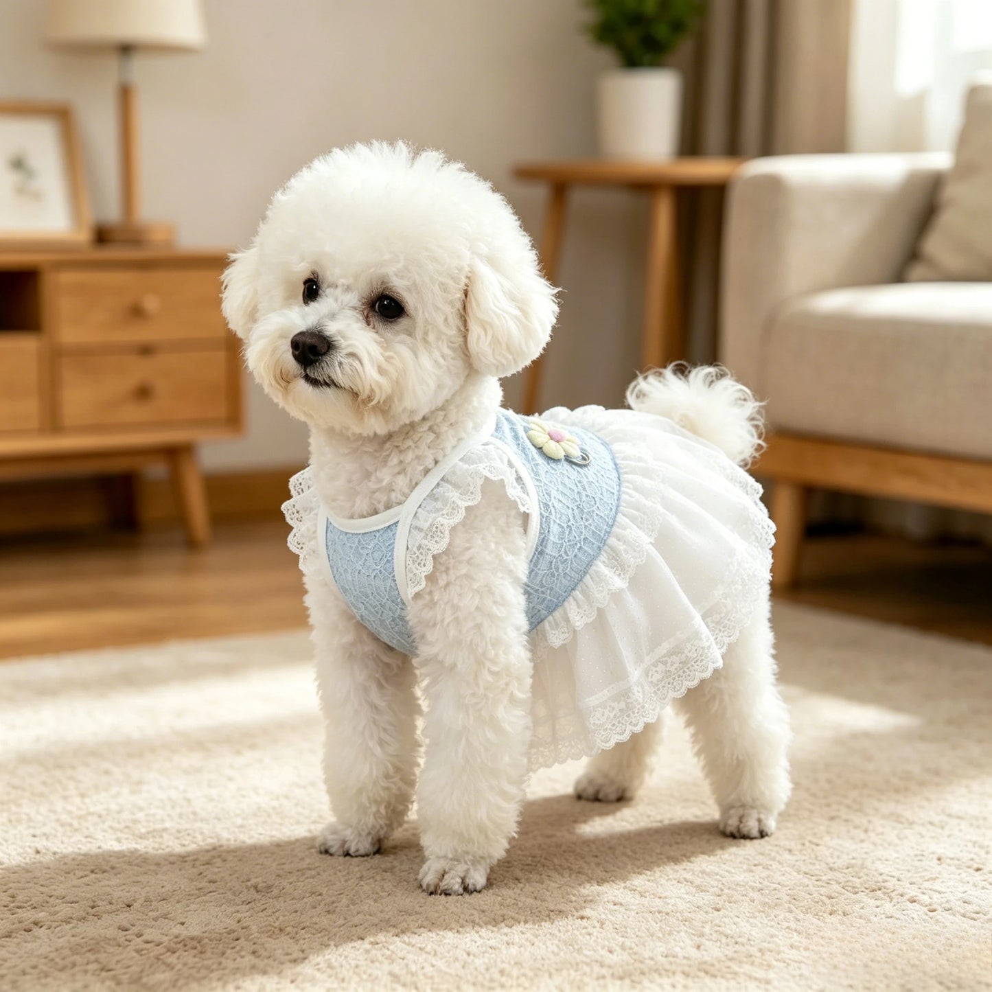 Lace Princess Dress with D-Ring for Small Dogs & Cats