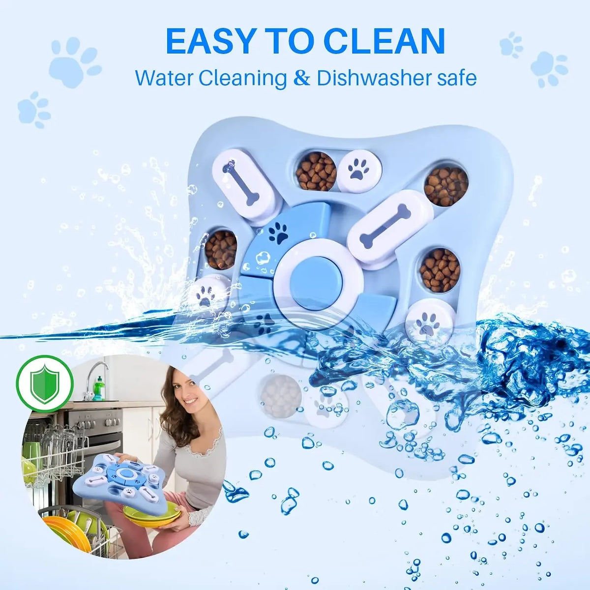 Interactive Dog Treat Puzzle Toy with Squeaker