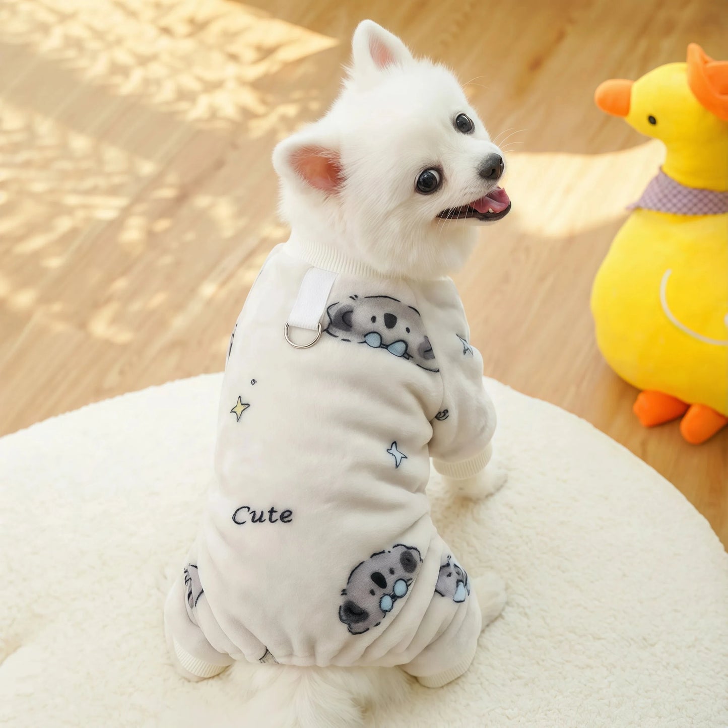 Fleece Dog & Cat Jumpsuit with Leash Ring | Soft Warm Autumn Winter Coat for Puppies to Large Dogs