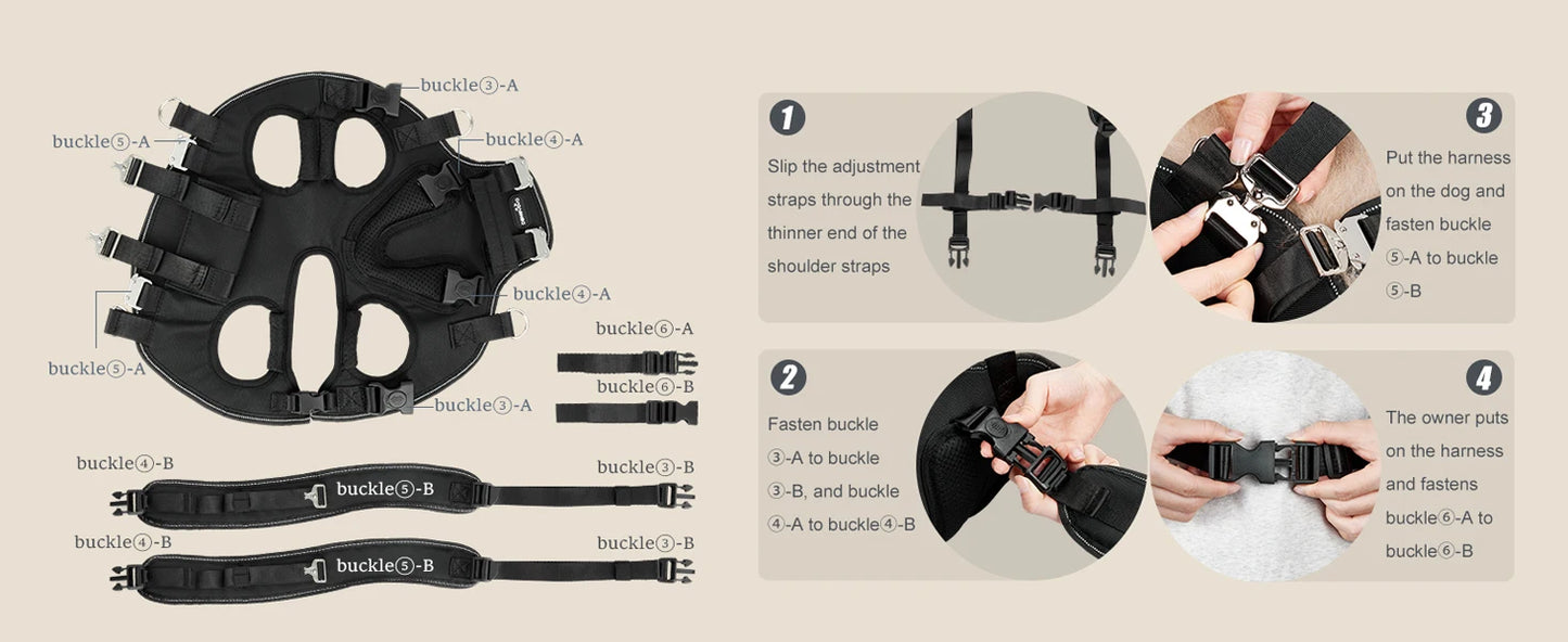 5-in-1 Dog Lift Harness & Sling Carrier with Spine Support