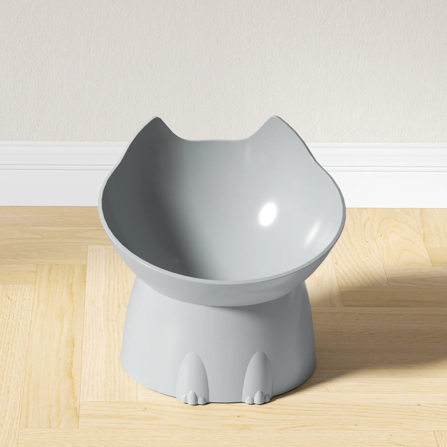 Elevated Cat Bowl - Anti-Tip Raised Feeding Dish with Tilted Design