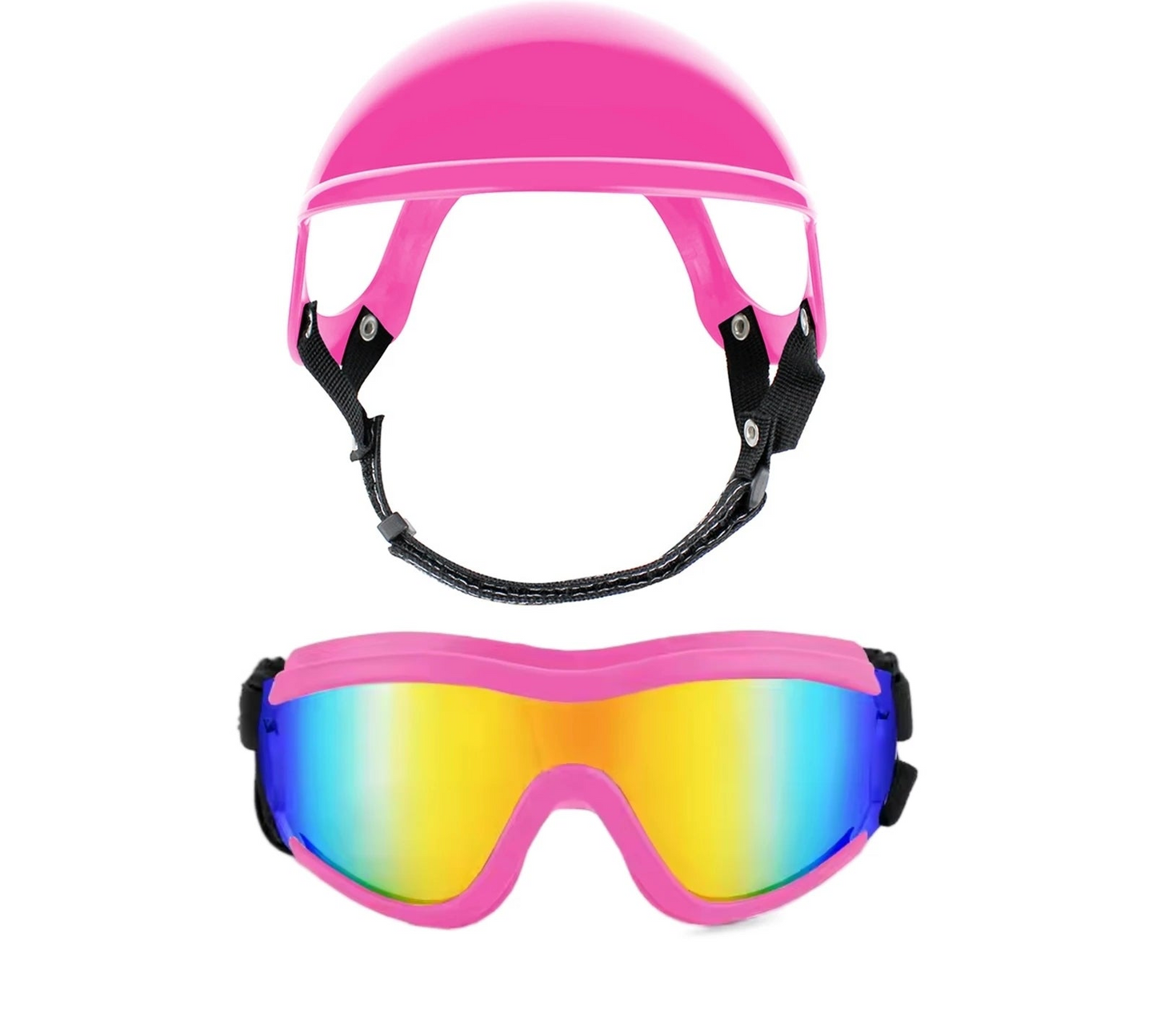 Ensemble lunettes et casque pour chien - Lunettes de soleil de protection UV pour grands chiens