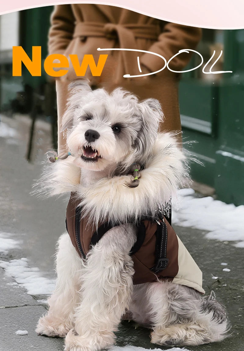 Fleece Hooded Dog Jacket – Warm Plush Winter Coat for Dogs & Cats