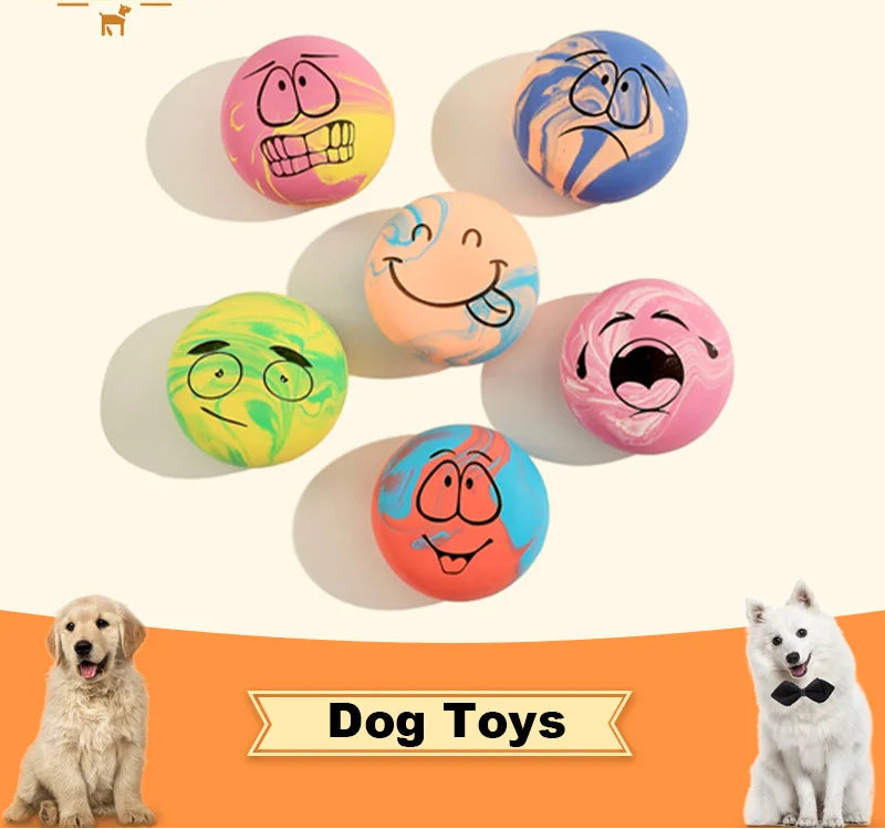 Squeaky Latex Dog Toy Balls – Pack of 6 for Small Dogs