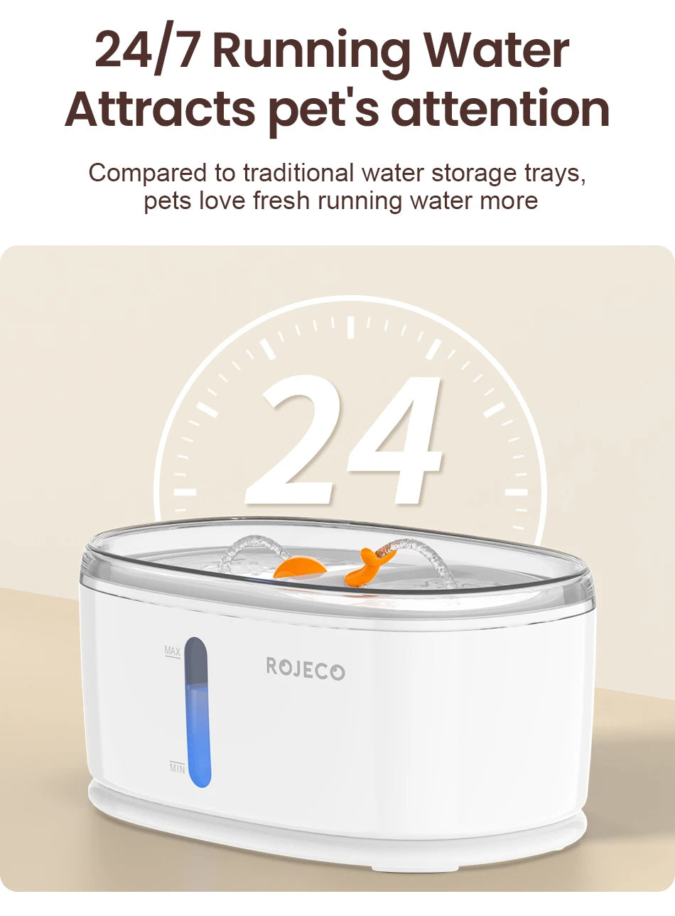 Automatic Wireless Dual-Flow Pet Water Fountain for Cats & Dogs