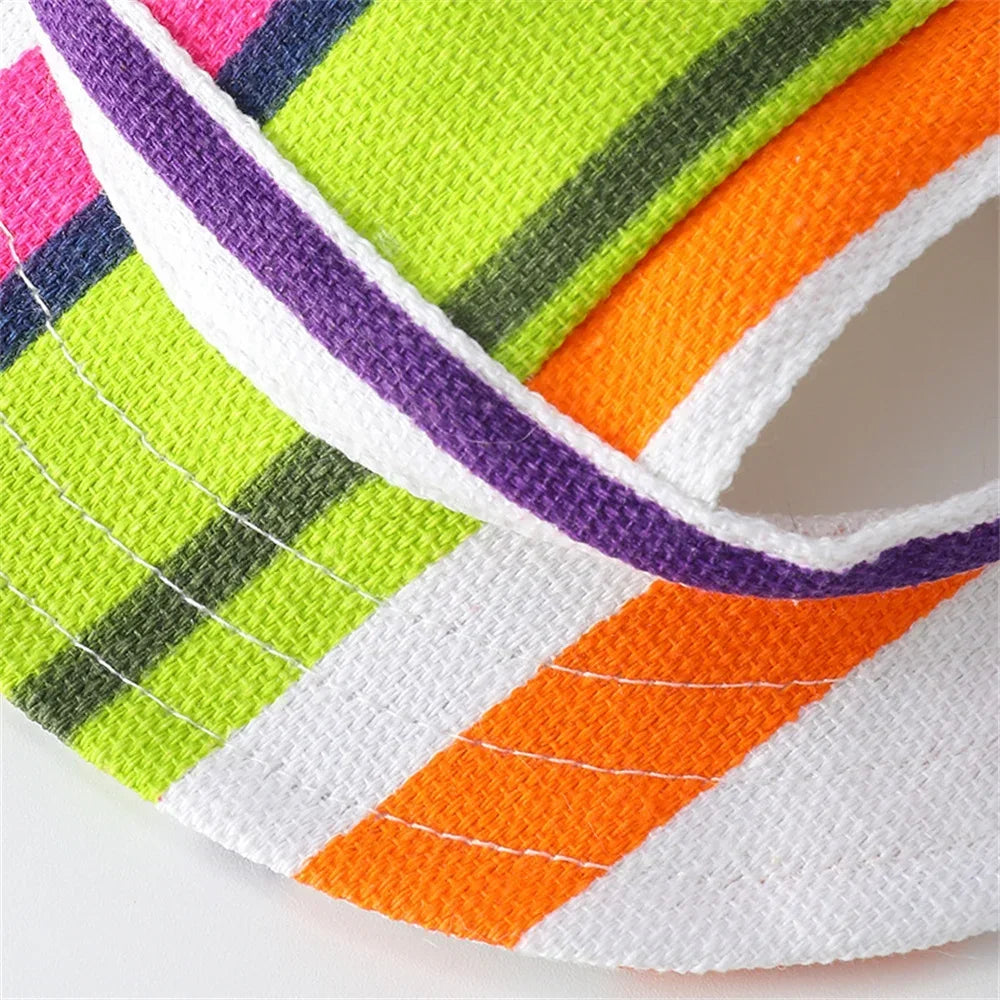Striped Canvas Pet Sun Hat for Cats & Small Dogs
