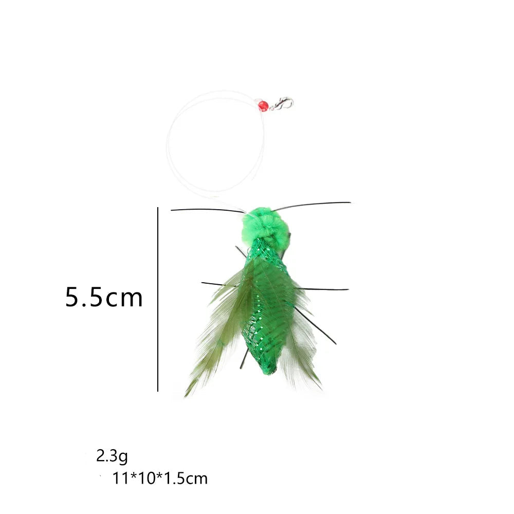 Interactive Cat Feather Toy with Bell