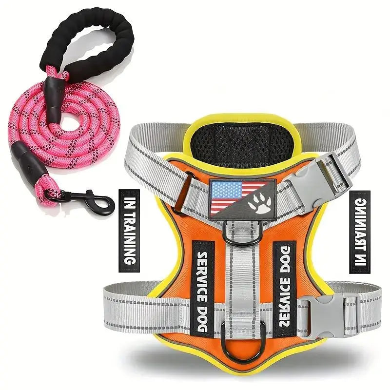 Escape-Proof No-Pull Dog Harness & Lead Set with Reflective Strips
