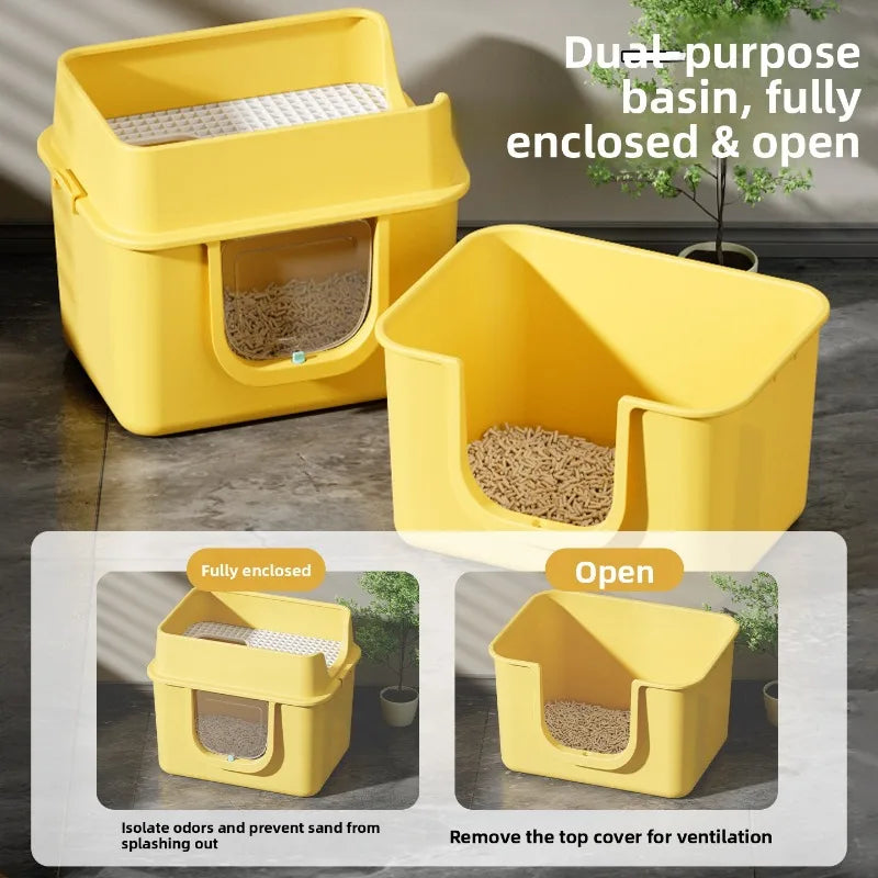 Top Entry Self-Cleaning Cat Litter Box with Odour Control & Anti-Splash Drawer