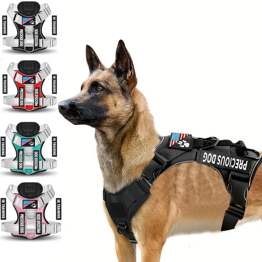 Reflective Dog Vest Harness with 5 Customisable Patches